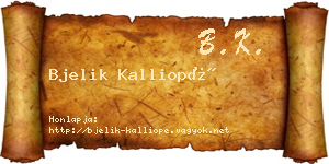 Bjelik Kalliopé névjegykártya